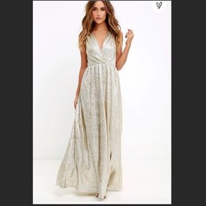 All that Shimmers is Gold Light Gold Maxi Dress